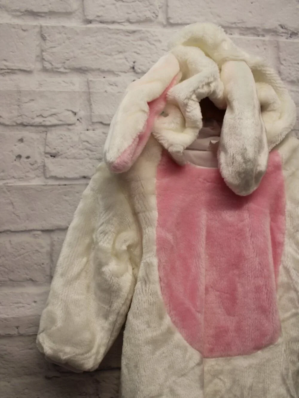 Spencer Gifts 18-24 Months White Bunny Costume Halloween Hooded Detached Footies